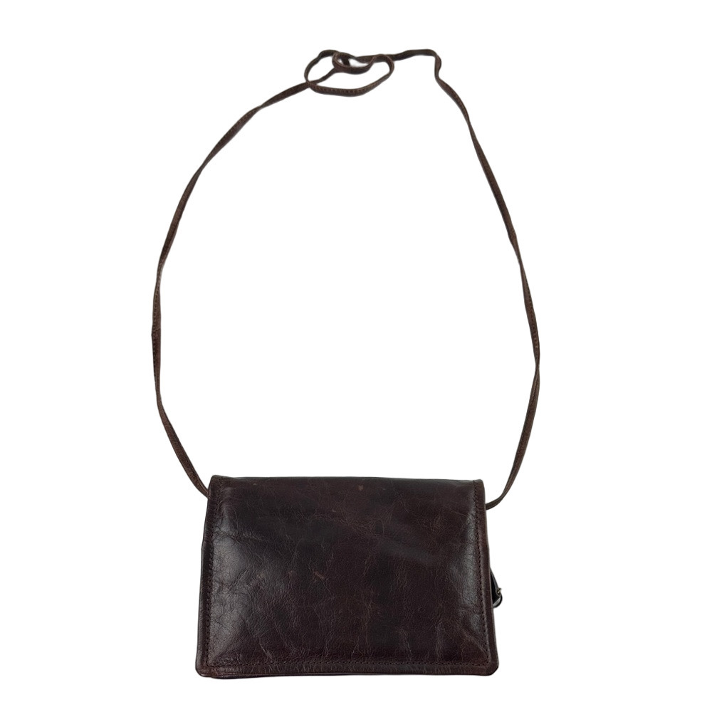 Dark Brown Leather Crossbody Bag